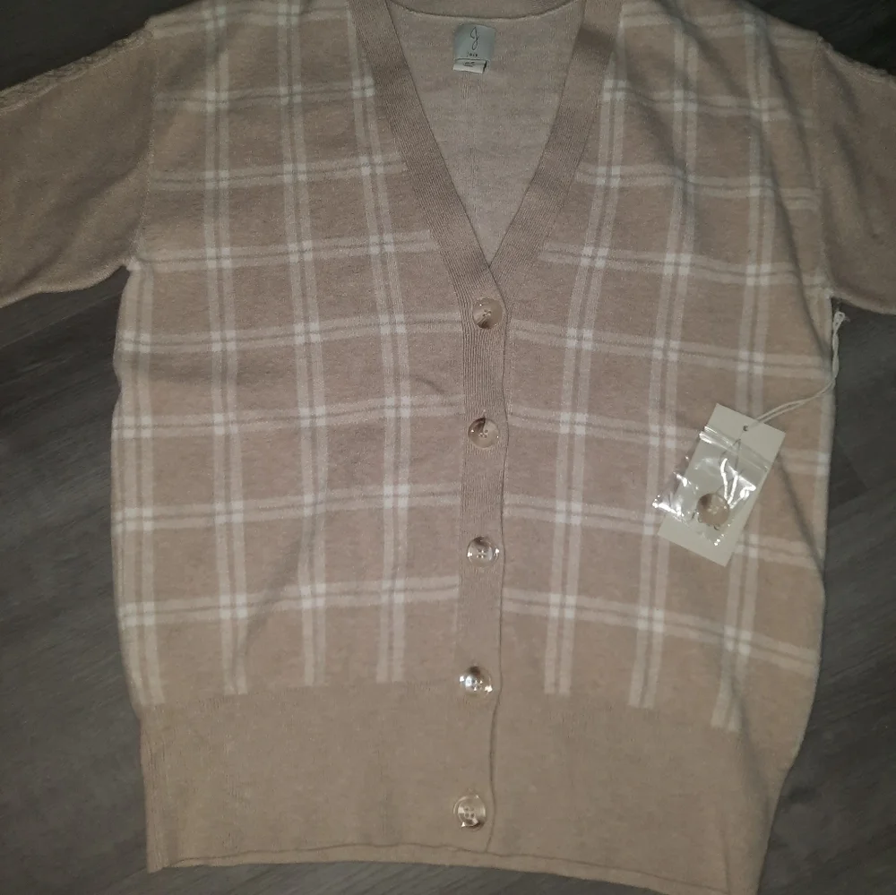 NWT Joie Button Up Checkered Print Sweater